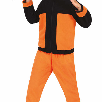 Ninja kostume dreng orange sort