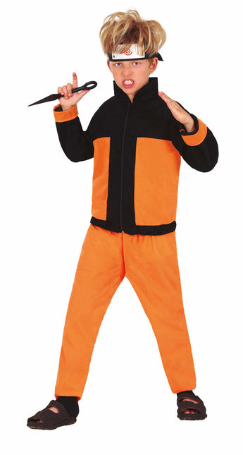 Ninja kostume dreng orange sort