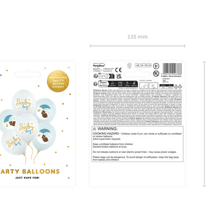 Babyballoner blå 30 cm 6 stk