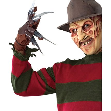 Brun Halloween-handske Freddy Krueger