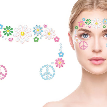 Hippie 60S ansigtsklistermærker