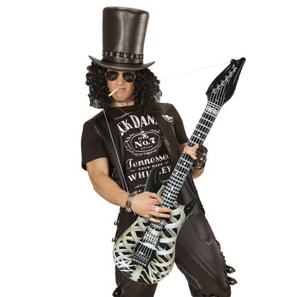 Sort og hvid oppustelig guitar