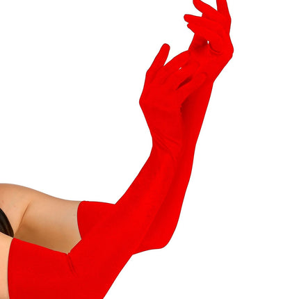 Røde handsker 60 cm