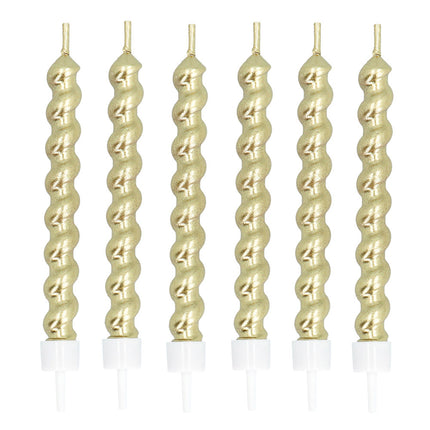 Guldlys på holder 6 stk