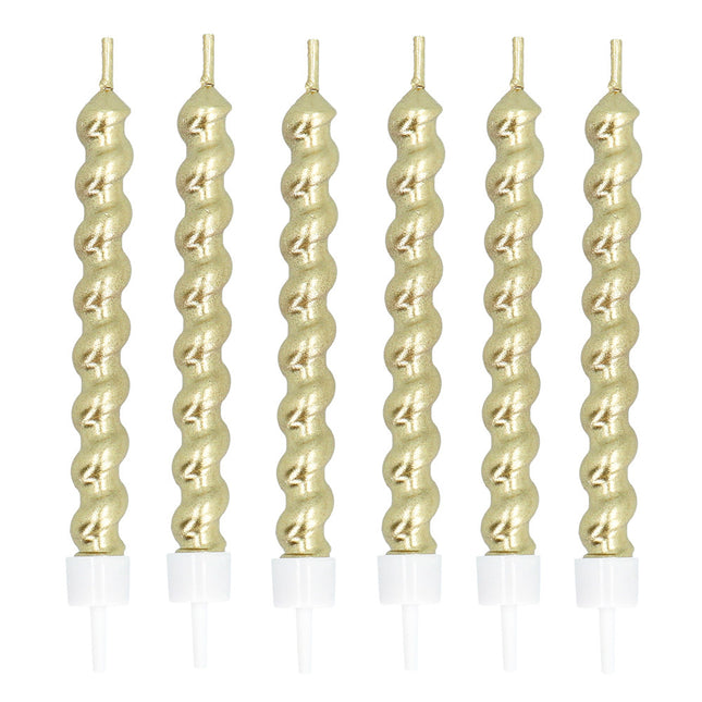 Guldlys på holder 6 stk