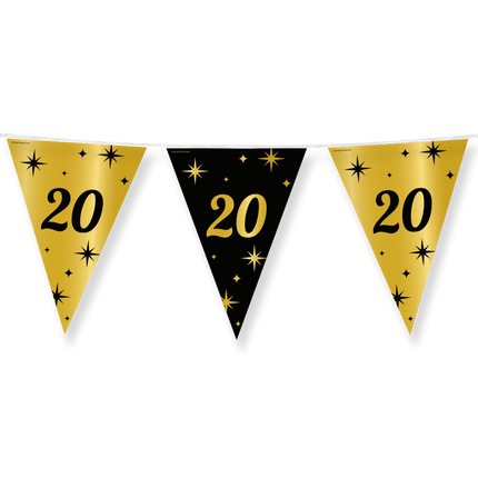 Guld sort guirlande 20 år 10m
