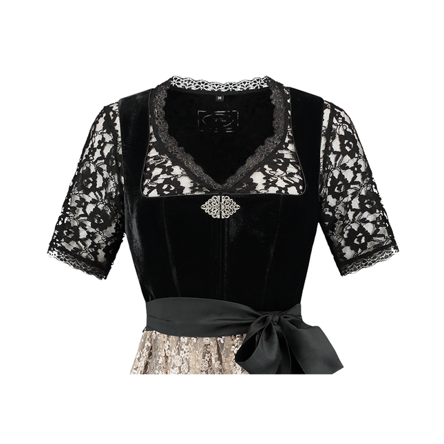 Sort Dirndl-kjole Oktoberfest Damer Fløjl