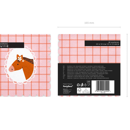 Hesteservietter 33 cm 12 stk
