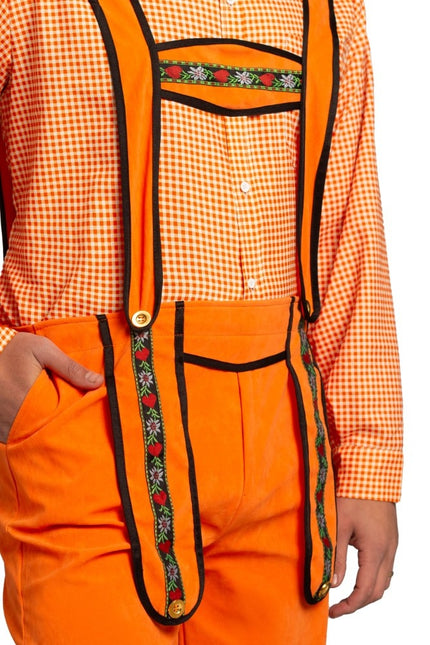Orange lederhosen til mænd Johann Lang