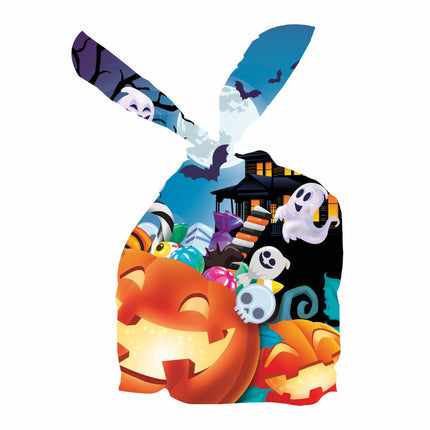 Farvede Halloween-delingsposer Græskar 13,5 cm