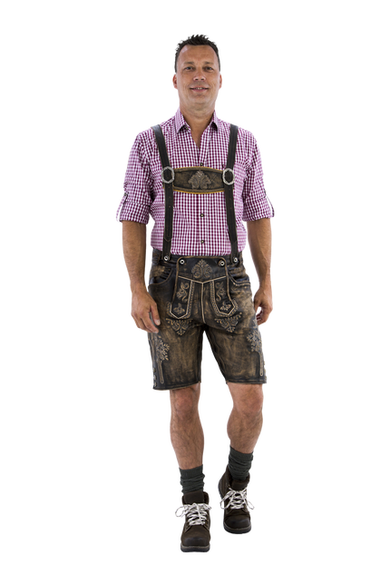 Lederhose Brown Men's Short Antique