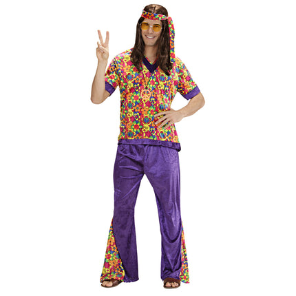 Hippie 60S-kostume Farvede mænd