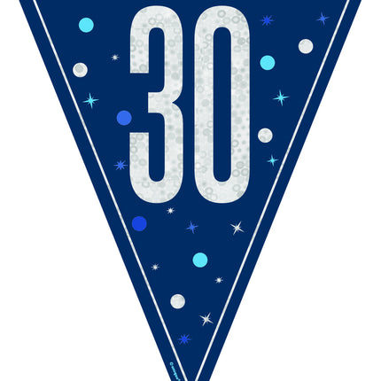 30 års guirlande blå 2,5 m