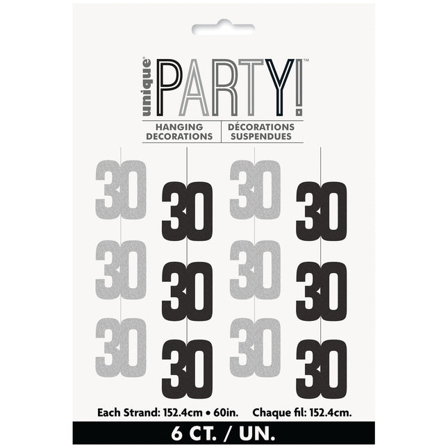 30 års hængende dekoration sølv 1,52 m