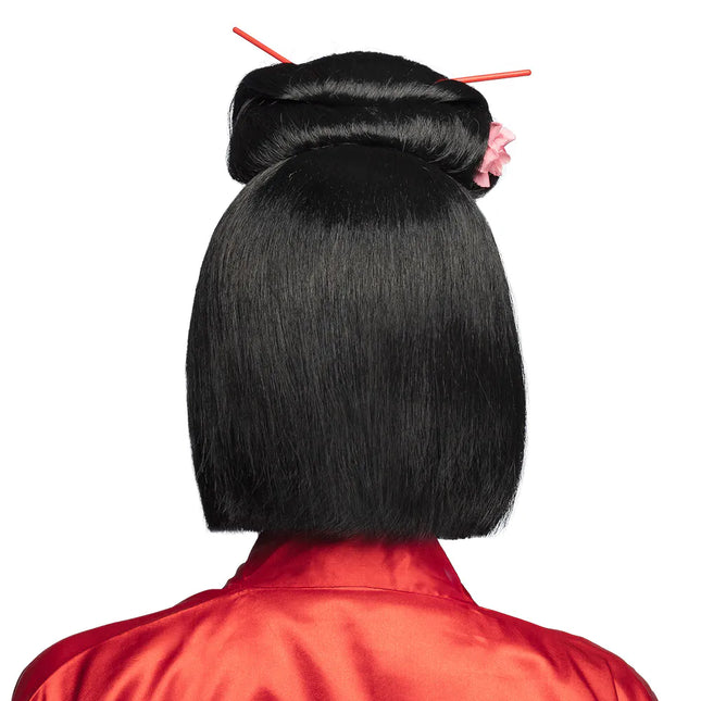 Sort paryk med pinde