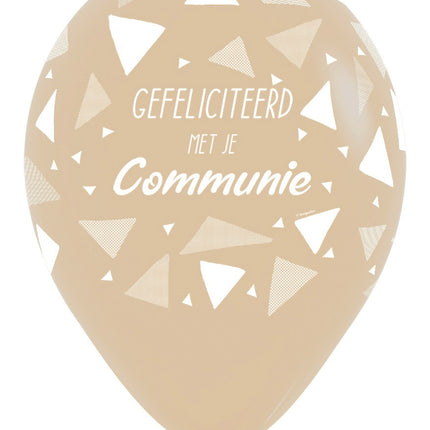 Balloner Tillykke med kommunionen Triangler Hvid Sand 30cm 25stk