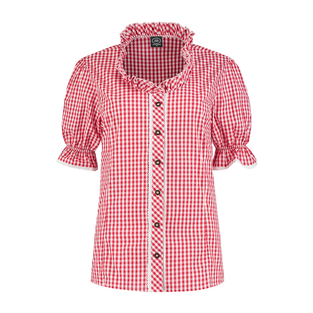 Rood Witte Blouse Dames Geruit