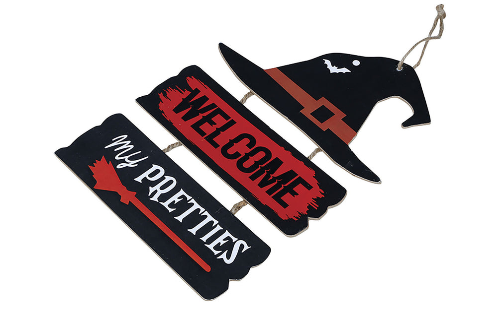 Halloween Deurbord Welcome 32cm