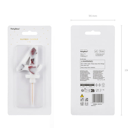 4 års kronblade til stearinlys 8 cm