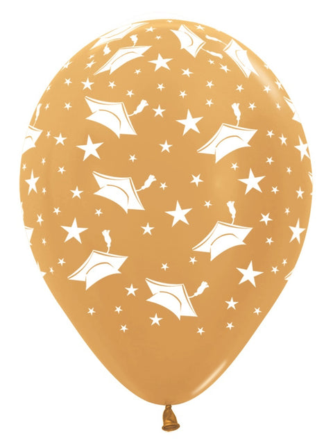 Balloner Graduation Hats Gold 570 30cm 25stk