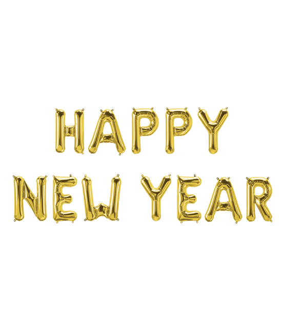 Golden Balloons Set Happy New Year 1.9m