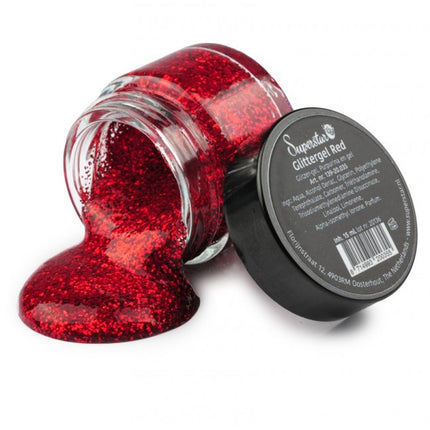 Rød glittergel