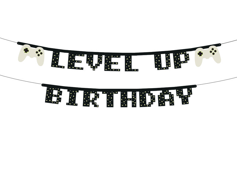 Gaming Party Banner Level Up Birthday 2.5m