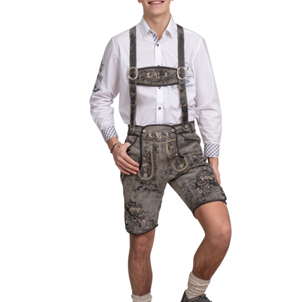 Leatherhose Grey Men's Short Vintage