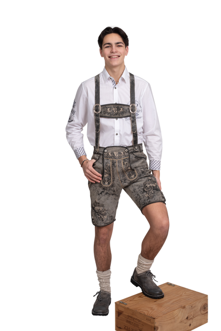 Leatherhose Grey Men's Short Vintage