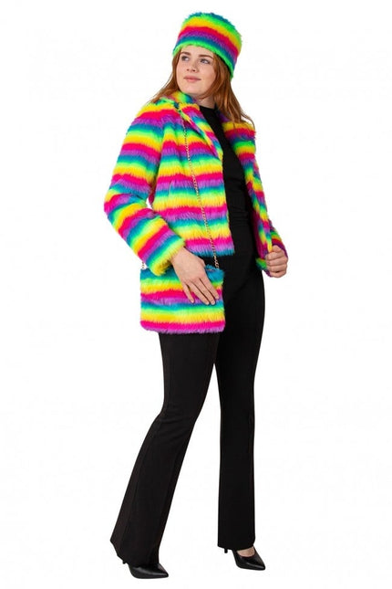 Pung i plys med regnbuestriber