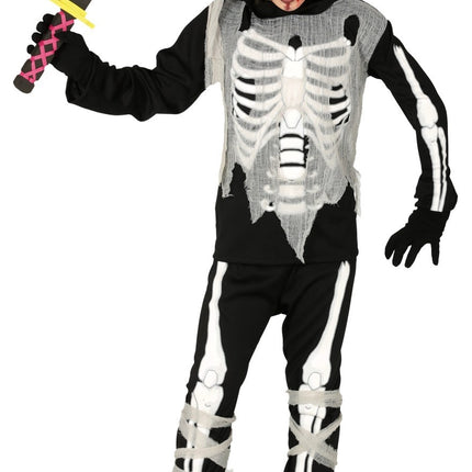 Ninja skelet kostume barn