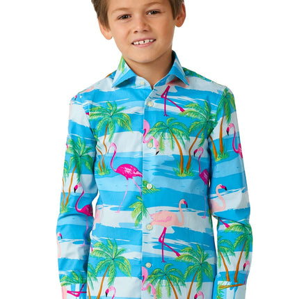Hawaii Flamingo Skjorte Dreng <tc>OppoSuits</tc>