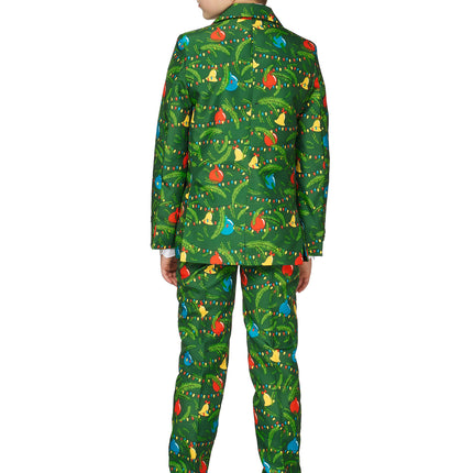 Grønt jakkesæt Jul med lyst barn