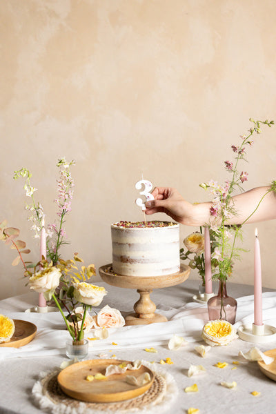 3 års stearinlys-blomsterblade 8 cm