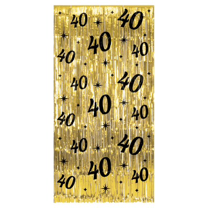 40 års dørforhæng Guld Sort