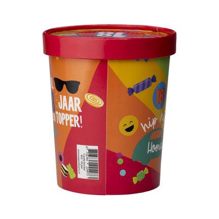 Farvet slikbakke 18 år 12 cm