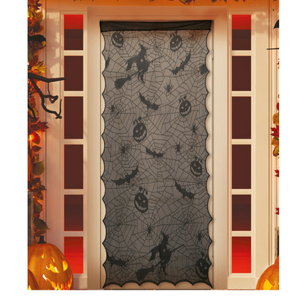 Sort Halloween-dørforhæng Lace 1,94 m