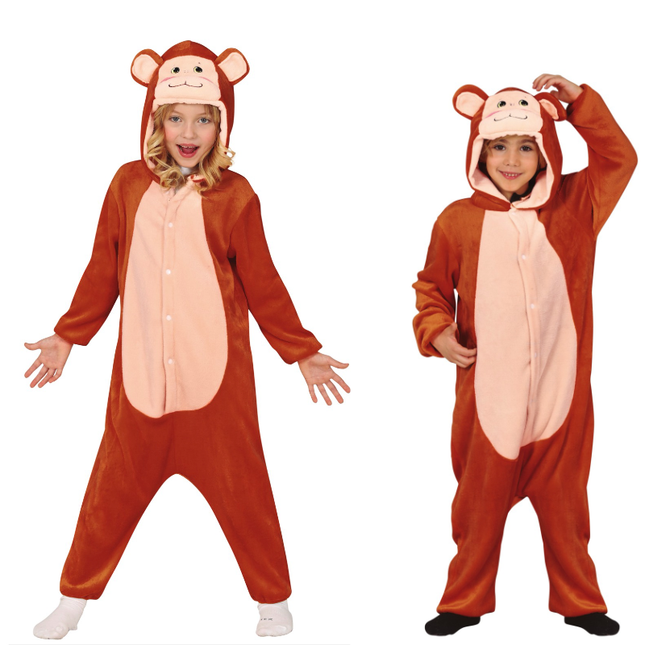 Monkey Onesie Barn Brun 5-6 år | 110-115cm
