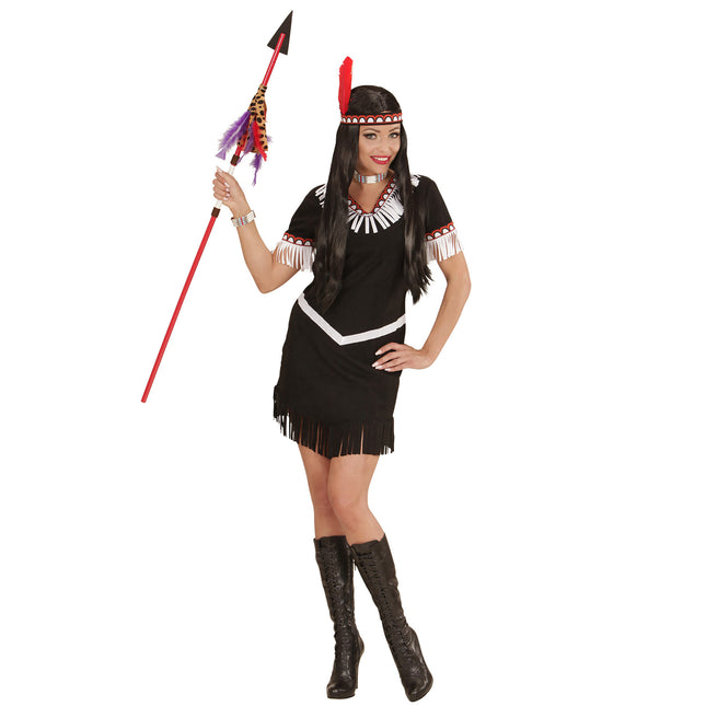 Indisk kjole sort dame