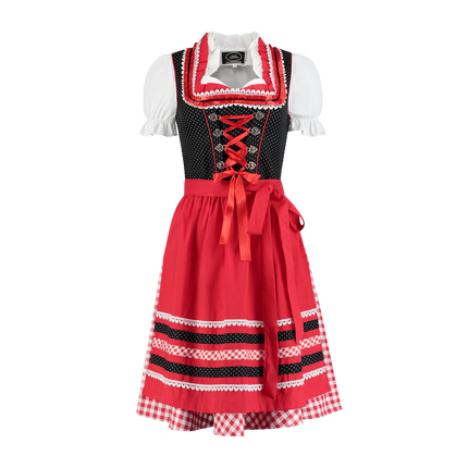 Rød hvid dirndl-kjole Oktoberfest damer ternet