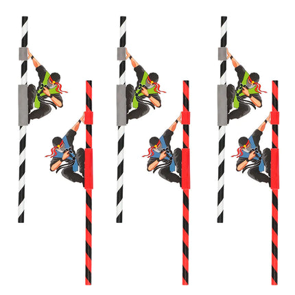 Ninja-sugerør 20 cm 6 stk