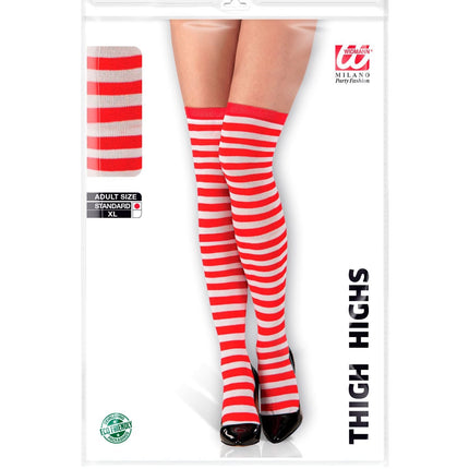 Røde hvide strømper 64 cm