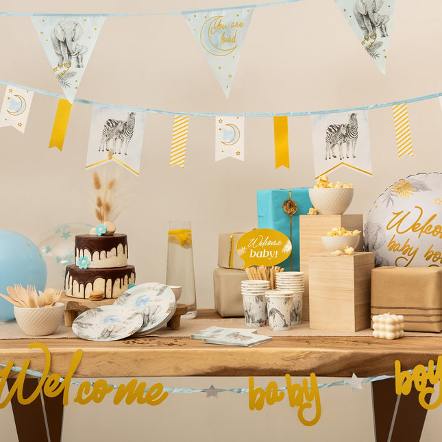 Safari-guirlande blå fødsel 6m