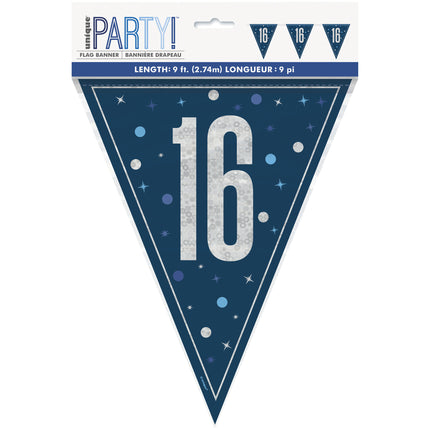 16 år Guirlande blå 2,5 m