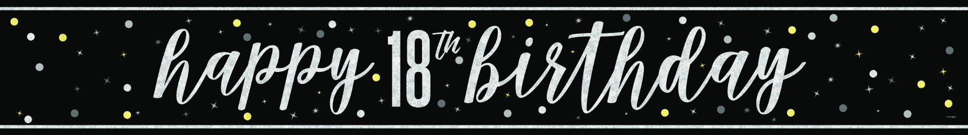 Happy Birthday Banner Sort 18 år 2,74 m