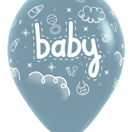 Balloner Baby Pastel Dusk Blue 30cm 25stk