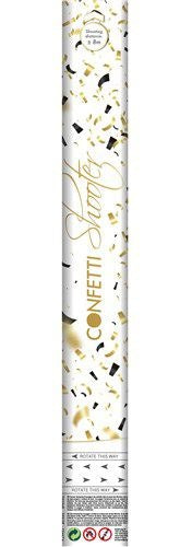 Sort guld konfettikanon 40 cm