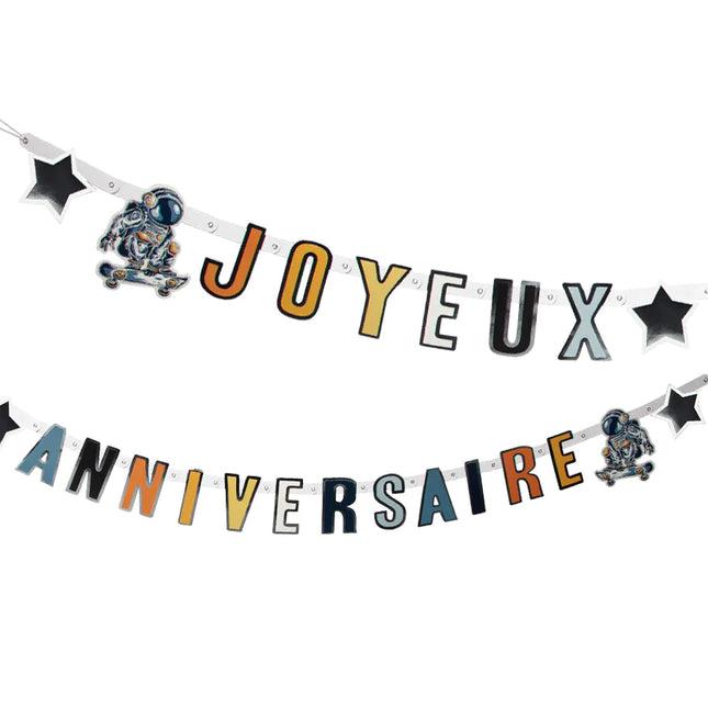 Space Party Letter Garland Yoyeux Anniversaire 2.5m
