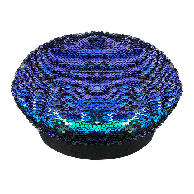 Hætte med farvede pailletter Vendbar