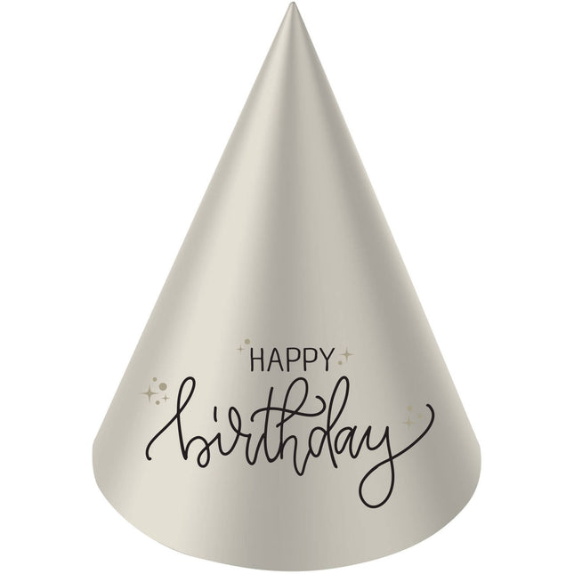 Happy Birthday Party Hats Sort 6 stk